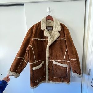 Men’s Vintage Wilson’s Brown Leather Suede Leather Jacket Sherpa Lined Size XL